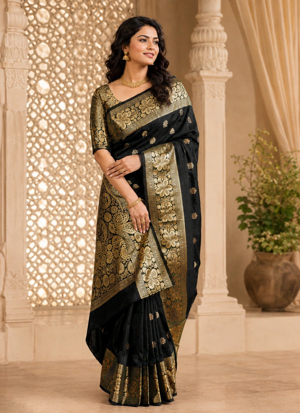 Black & Gold Designer Saree
