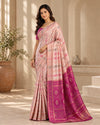 Blush Peach & Rani Pink Designer Traditional Saree