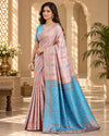 Blush Pink & Sky Blue Designer Traditional Saree